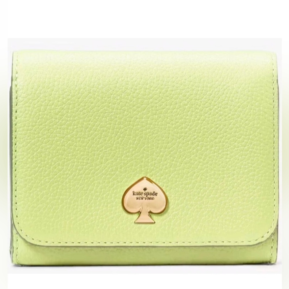 Kate Spade Kayla L-zip wallet in color Lime slushy